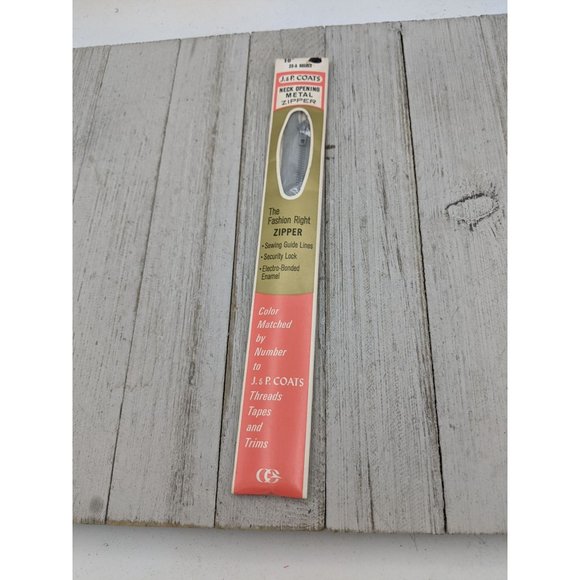 Vintage J&P Coats Neck Opening Metal Zipper 16" Nurgrey Gray 23-A - Picture 1 of 4